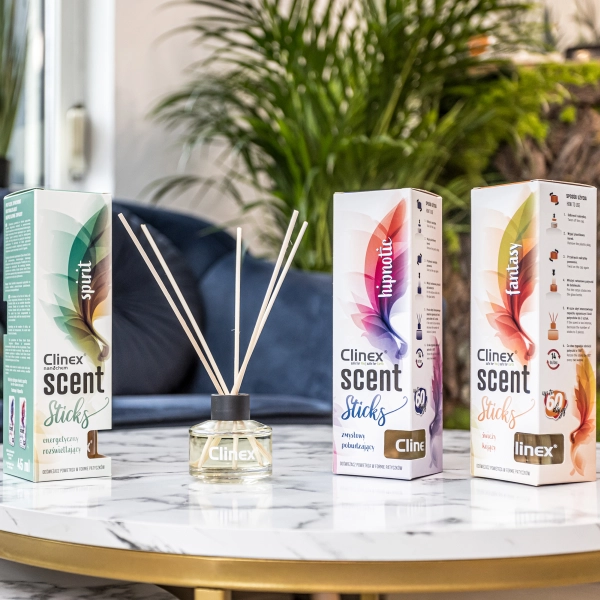 Odświeżacz powietrza w formie patyczków zapachowych 45 ml Clinex Scent Sticks - różne rodzaje