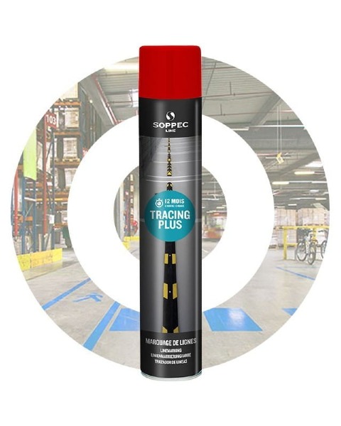 Spray do malowania linii Soppec Tracing Plus , Profesjonalna farba przemysłowa w puszce o pojemności 750 ml.