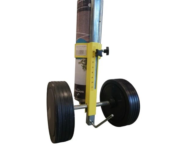 Mechanizm mocowania puszki w wózku malarskim Soppec Tracing.
