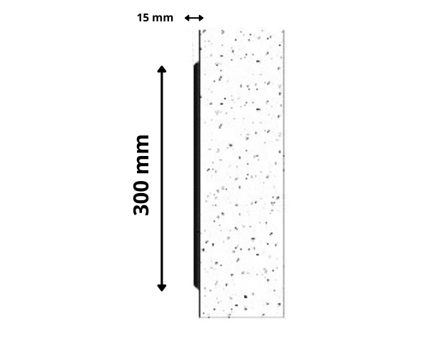 odbojnica ochronna na ścianę 30 x 0,15 x 300 cm AcroMat Light - schemat
