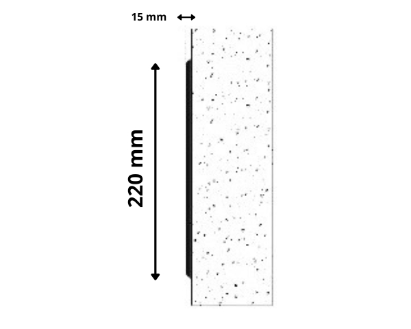 odbojnica ochronna na ścianę 22 x 0,15 x 300 cm AcroMat Light - schemat