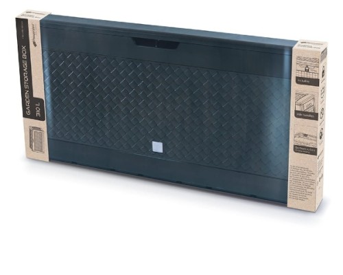 Skrzynia ogrodowa czarna plecionka 119 x 48 x 60 cm Boxe Matuba