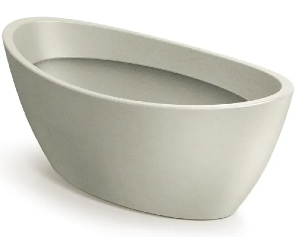 Doniczka łódka owalna dekoracyjna kremowa 40 x 20 cm Aria Oval