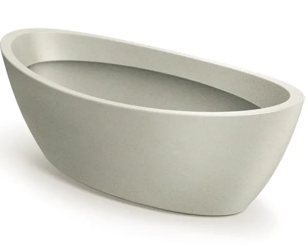 Donica owalna duża ozdobna łódka kremowa 60 x 28 cm Aria Oval