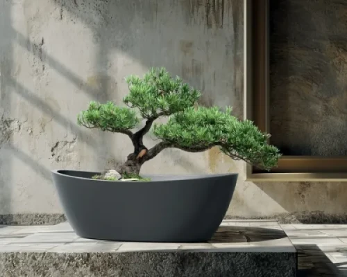 donica owalna Aria aranżacja z drzewkiem bonsai