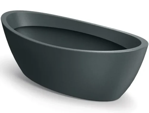 Donica owalna łódka ozdobna grafit 60 x 28 cm Aria Oval