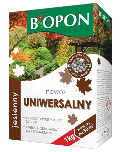 jesienny nawóz uniwersalny Biopon w granulacie, karton 1 kg