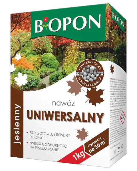 jesienny nawóz uniwersalny Biopon w granulacie, karton 1 kg