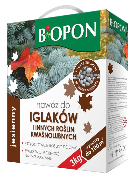 jesienny  nawóz do iglaków i roślin kwaśnolubnych 3kg BOPON 1081