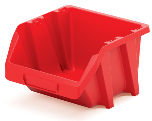 Czerwony pojemnik warsztatowy średni 272x198x133 mm Bineer Short
