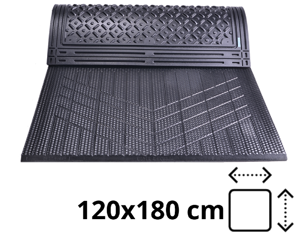 Mata gumowa legowiskowa dla bydła DB 1.5 120x180 cm - wymiary