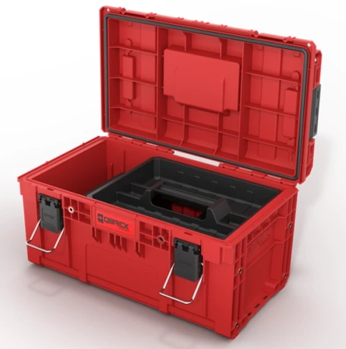 Skrzynka na narzędzia czerwona z rączką Qbrick System Prime Toolbox 250 Vario Red Ultra HD Custom