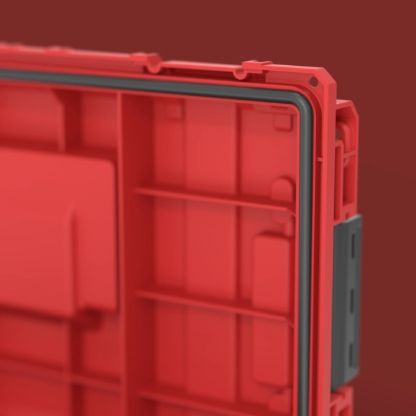 Skrzynka na narzędzia czerwona z rączką Qbrick System Prime Toolbox 250 Vario Red Ultra HD Custom