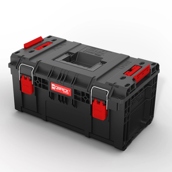 Skrzynka na narzędzia czarna z rączką Qbrick System Prime Toolbox 250 Vario