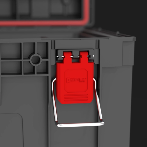 Skrzynka na narzędzia czarna z rączką Qbrick System Prime Toolbox 250 Vario