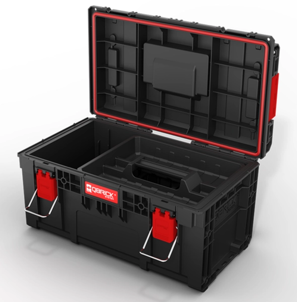 Skrzynia narzędziowa czarna z rączką Qbrick System Prime Toolbox 250 Vario