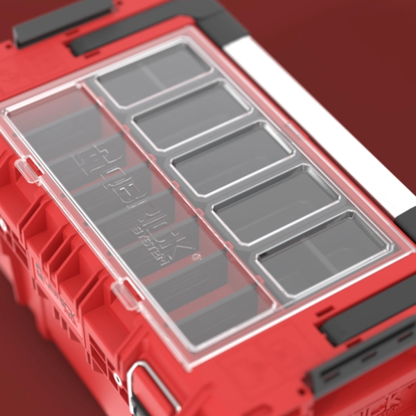 Skrzynia narzędziowa z uchwytem czerwona Qbrick System Prime Toolbox 250 Expert Red Ultra HD Custom