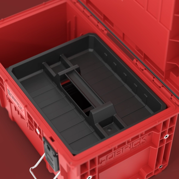 Skrzynka narzędziowa z rączką czerwona Qbrick System Prime Toolbox 250 Expert Red Ultra HD Custom