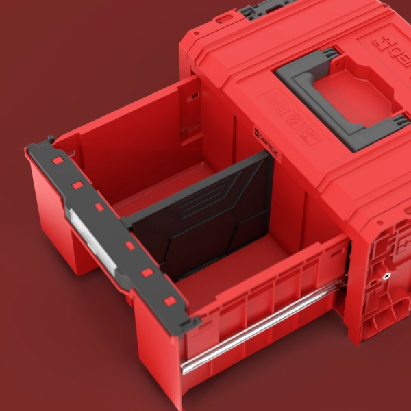 Skrzynka na narzędzia z szufladą czerwona Qbrick System Pro Drawer 1 Toolbox 2.0 Basic Red Ultra HD Custom