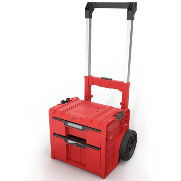 Wózek narzędziowy z szufladami czerwony Qbrick System Pro Cart 2.0 Plus Drawer 2 Red Ultra HD Custom