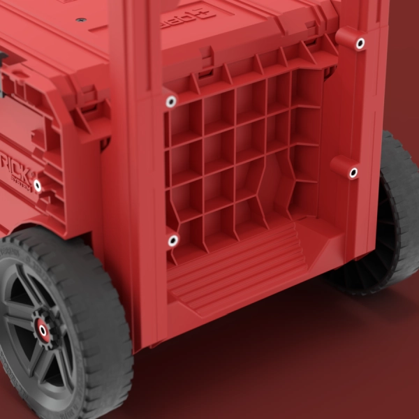 Skrzynia na narzędzia na kółkach z szufladami czerwona Qbrick System Pro Cart 2.0 Plus Drawer 2 Red Ultra HD Custom