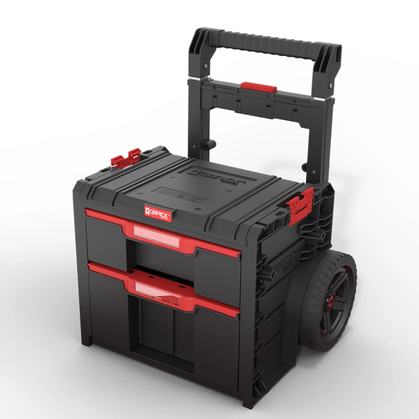 Skrzynka narzędziowa na kółkach z szufladami czarna Qbrick System Pro Cart 2.0 Plus Drawer 2