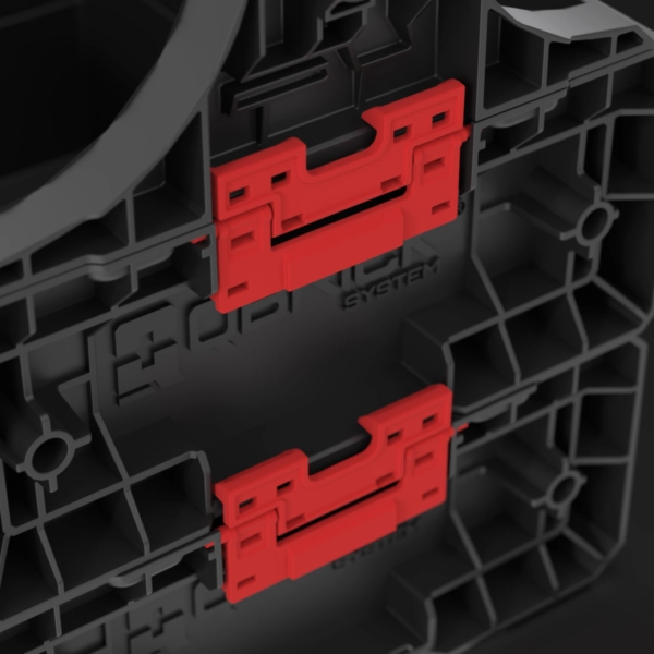 Skrzynka na narzędzia z uchwytem otwarta czarna Qbrick System Pro Modular Tray