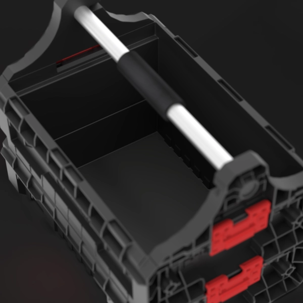 Kosz na narzędzia z rączką czarny Qbrick System Pro Modular Tray