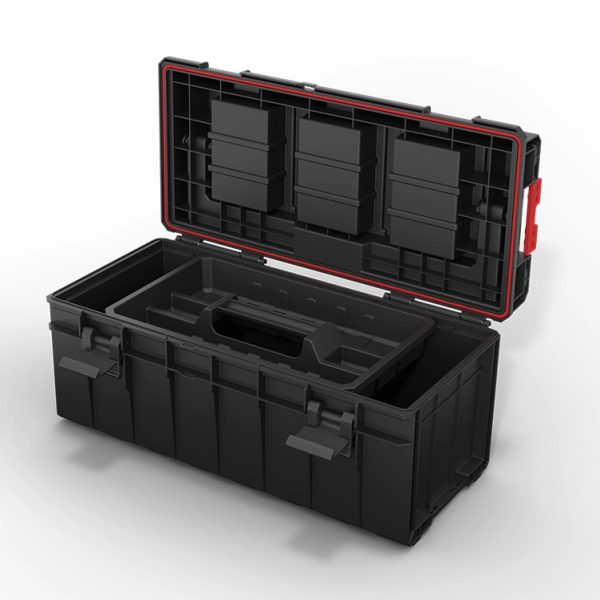 Skrzynka na narzędzia czarna z organizerem Qbrick System Pro 600 Profi