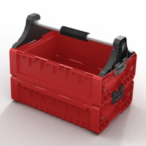 Skrzynka na narzędzia z uchwytem otwarta czerwona Qbrick System Pro Modular Tray Red Ultra HD