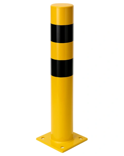 słupek stalowy ochronny do kotwienia żółty 600 mm Ø 114 mm
