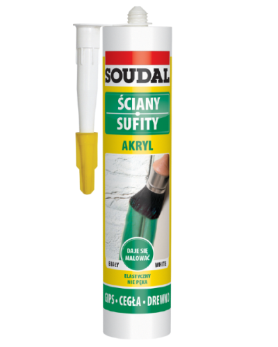 Akryl biały ściany sufity uniwersalny kartusz 280 ml Soudal