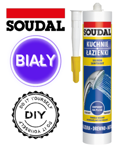 Silikon sanitarny, biały marki Soudal