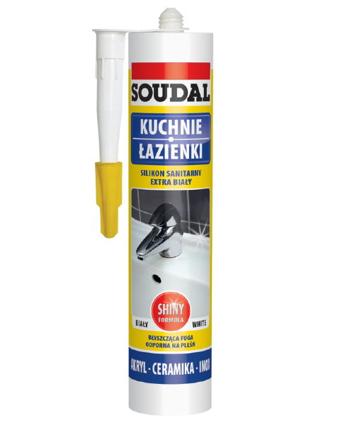 Silikon sanitarny uszczelniacz biały połysk 280ml Soudal