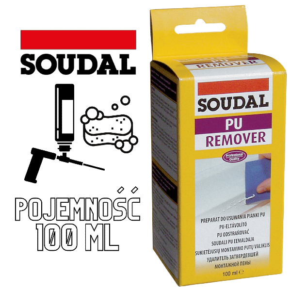 Czyścik do piany montażowej, utwardzonej - Soudal PU Remover 100 ml