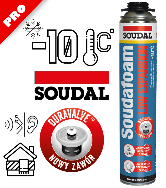 Zimowa pianka montażowa, niskoprężna o niskim poziomie ekspansyjności