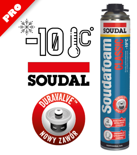 Profesjonalna pianka montażowa zimowa, na pistolet - Soudafoam Classic Gun