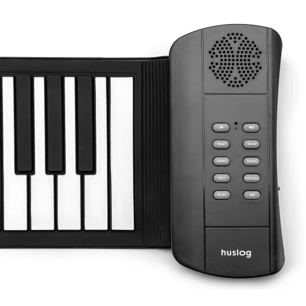 mini syntezator dla dzieci przenośny zwijany Huslog ZE-0126 - panel sterujący z głośnikiem