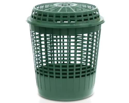Kosz ogrodowy z pokrywą 60L zielony Cage