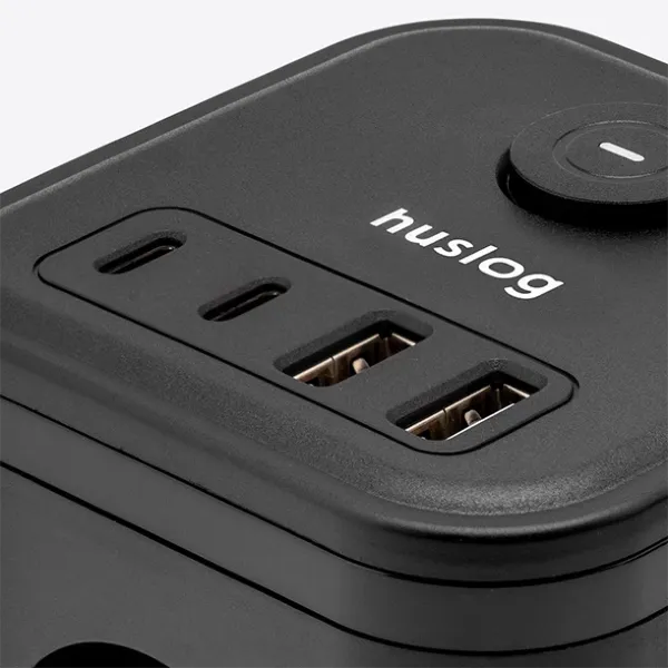 Przedłużacz kostka z USB Huslog - 2 x port USB-C i 2 x USB-A