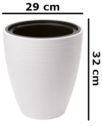 Donica-mrozoodporna-z-wkladem-biala-29-cm-Gobi-wymiary