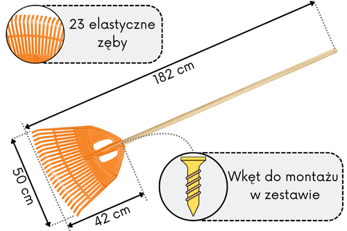
Grabie wachlarzowe do liści szerokie pomarańczowe Expert