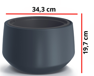 doniczka okragla antracyt 15l prosperplast heos - wymiary