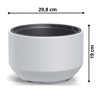 Wymiary biała donica misa Heos 30cm DLHEW300