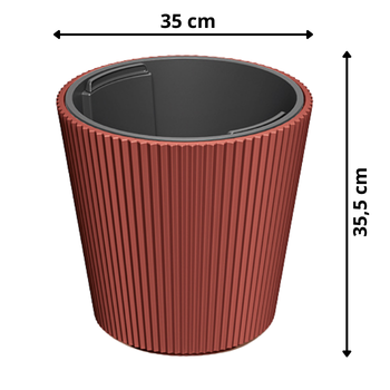 Duża okrągła miedziana doniczka Milly 35 cm satynowy metalik