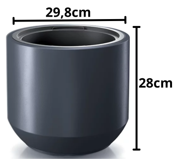 Wymiary techniczne donicy Heos 30cm antracyt