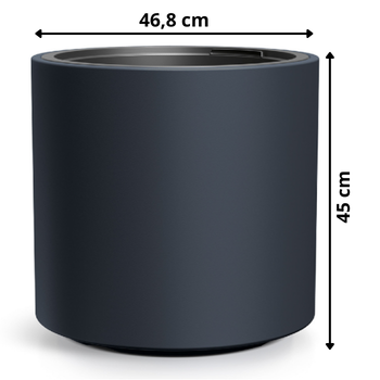 Wymiary techniczne donicy Heos 75L antracyt
