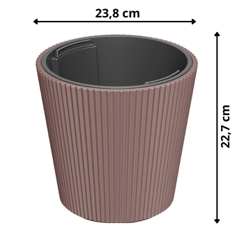 Wymiary techniczne donicy Milly 24cm marsala