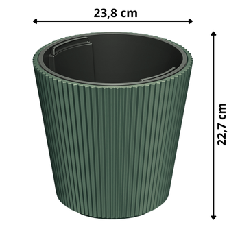 Wymiary donicy Prosperplast Milly 24cm zielona pinia