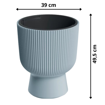 Wymiary dużej szarej donicy wysokiej Milly DBMIG400 39cm z wkładem